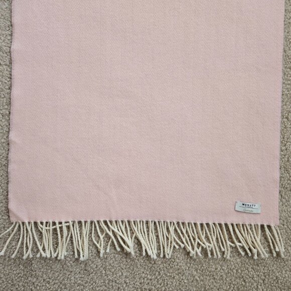NWOT McNutt Cashmere Pink Herringbone Scarf Ireland - Picture 5 of 9